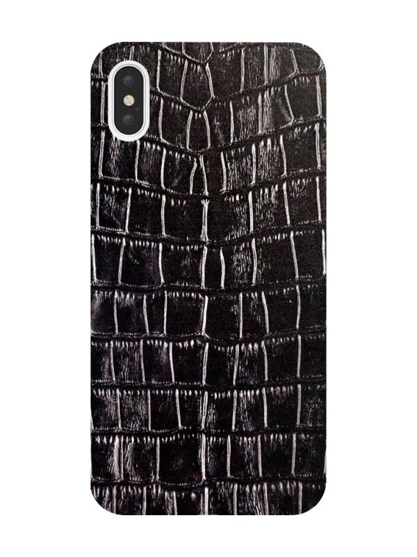 Захисна плівка Шкіра крокодила (чорна) на задню панель для iPhone XS Max