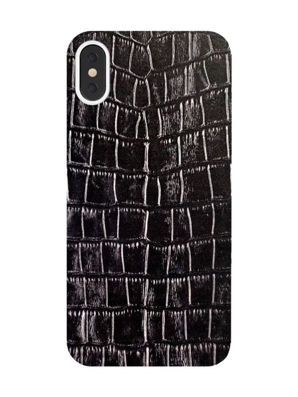 Захисна плівка Шкіра крокодила (чорна) на задню панель для iPhone XS