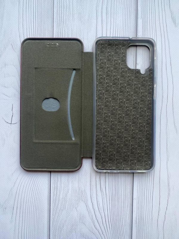 Чохол-книжка з малюнком для Samsung Galaxy M32/A22/M22 4G Бордовий :: Скибки кавуна (принт 342)