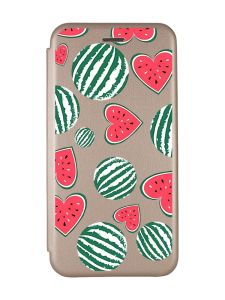 Чохол-книжка з малюнком для Xiaomi Redmi 9A Золотий :: Кавуни сердечка (принт 343)