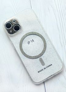 Прозорий чохол з діамантовим блиском на iPhone 14 із підтримкою MagSafe