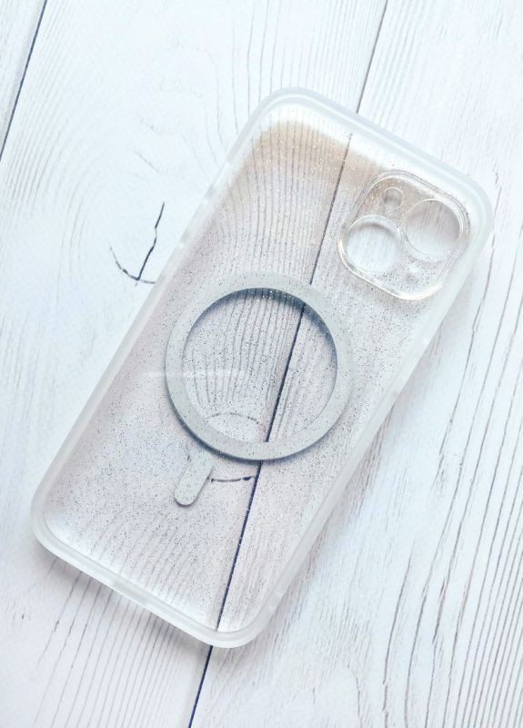 Прозорий чохол з діамантовим блиском на iPhone 14 із підтримкою MagSafe