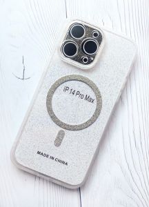 Прозорий чохол з діамантовим блиском на iPhone 14 Pro Max із підтримкою MagSafe