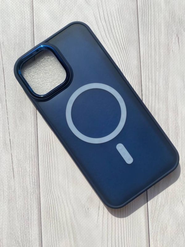 Матовий чохол Soft Touch на iPhone 13 Pro Max із підтримкою MagSafe :: Синій