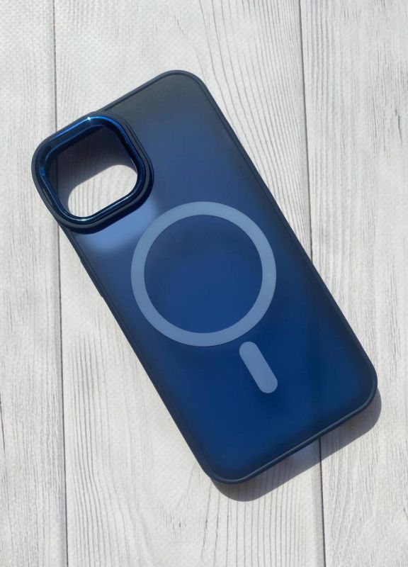 Матовий чохол Soft Touch на iPhone 14 із підтримкою MagSafe :: Синій