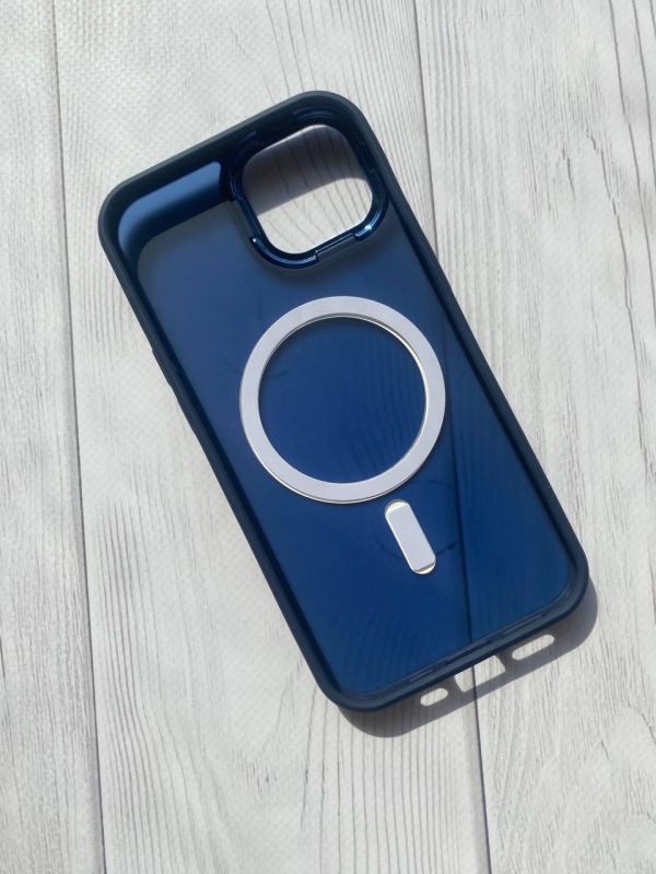 Матовий чохол Soft Touch на iPhone 14 із підтримкою MagSafe :: Синій