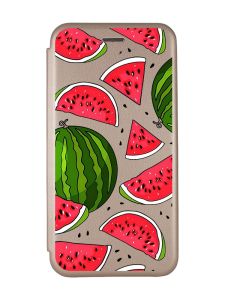 Чохол-книжка з малюнком для Samsung Galaxy A04 Золотий :: Кавуни (принт 341)