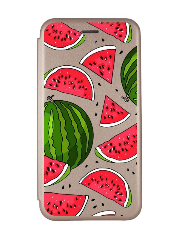 Чохол-книжка з малюнком для Samsung Galaxy A31 Золотистий :: Кавуни (принт 341)