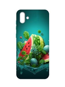 Матовий чохол з бірюзовими боками на Samsung Galaxy A04 :: Кавунова фантазія (принт 337)