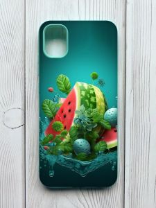 Матовий чохол з бірюзовими боками на Samsung Galaxy A04E / A042 :: Кавунова фантазія (принт 337)