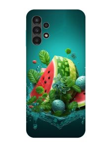 Матовий чохол з бірюзовими боками на Samsung Galaxy A13 4G :: Кавунова фантазія (принт 337)