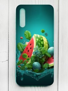 Матовий чохол з бірюзовими боками на Samsung Galaxy A50 (2019) A505F :: Кавунова фантазія (принт 337)