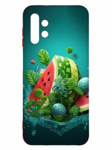 Матовий чохол з червоними боками на Samsung A13 4G :: Кавунова фантазія (принт 337)