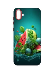 Матовий чохол з червоними боками на Samsung Galaxy A04 :: Кавунова фантазія (принт 337)