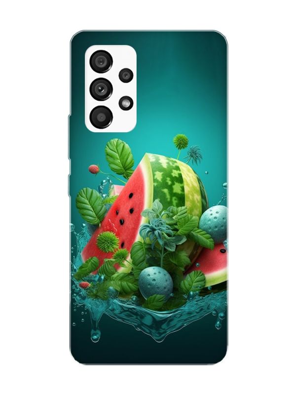Матовий чохол з червоними боками на Samsung Galaxy A53 4G/5G :: Кавунова фантазія (принт 337)