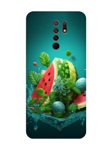 Матовий чохол з червоними боками на Xiaomi Redmi 9 :: Кавунова фантазія (принт 337)