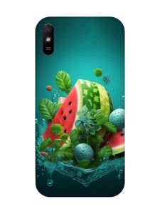 Матовий чохол з червоними боками на Xiaomi Redmi 9A :: Кавунова фантазія (принт 337)