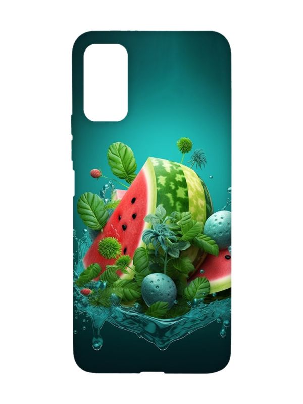 Матовий чохол з червоними боками на Xiaomi Redmi Note 11 4G :: Кавунова фантазія (принт 337)