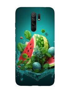 Матовий чохол з червоними боками на Xiaomi Redmi Note 8 Pro :: Кавунова фантазія (принт 337)