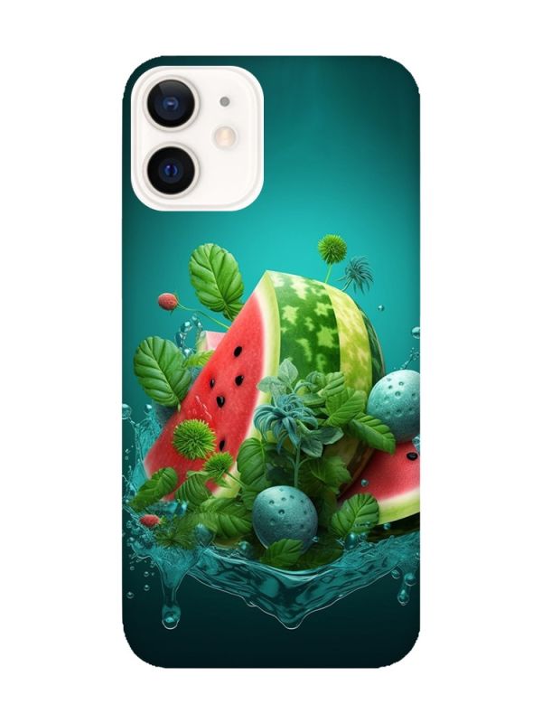 Матовий чохол з рожевими боками на Apple iPhone 12 / 12 Pro (6.1) :: Кавунова фантазія (принт 337)