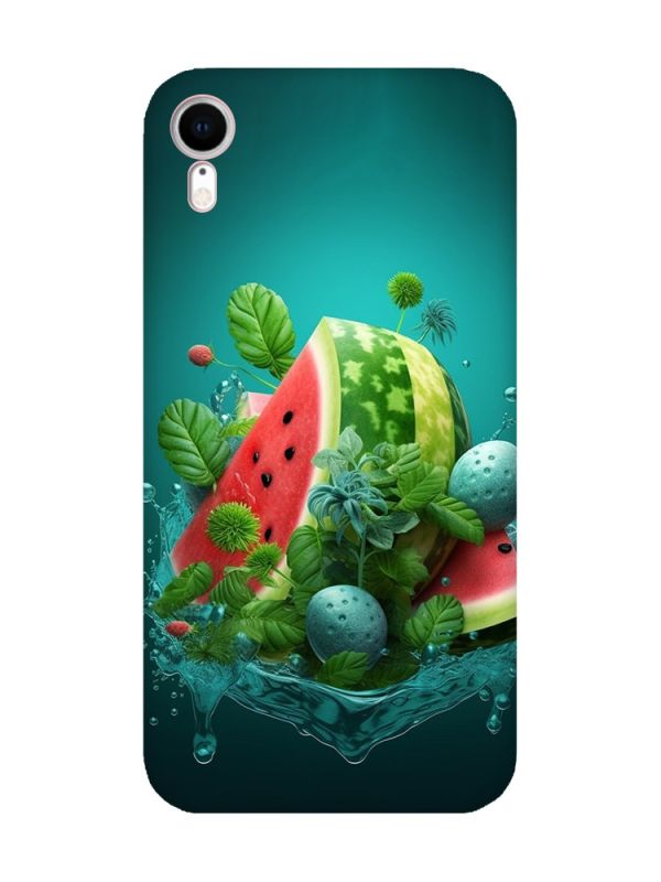 Матовий чохол з рожевими боками на Apple iPhone XR :: Кавунова фантазія (принт 337)