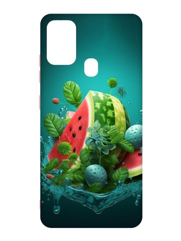 Матовий чохол з рожевими боками на Samsung Galaxy M30s/M21 :: Кавунова фантазія (принт 337)