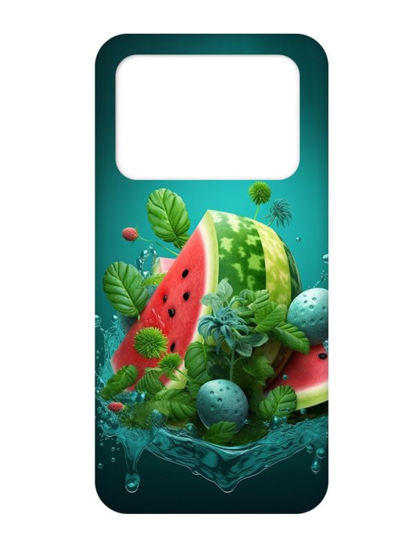 Матовий чохол з рожевими боками на Xiaomi Poco X4 Pro 5G :: Кавунова фантазія (принт 337)