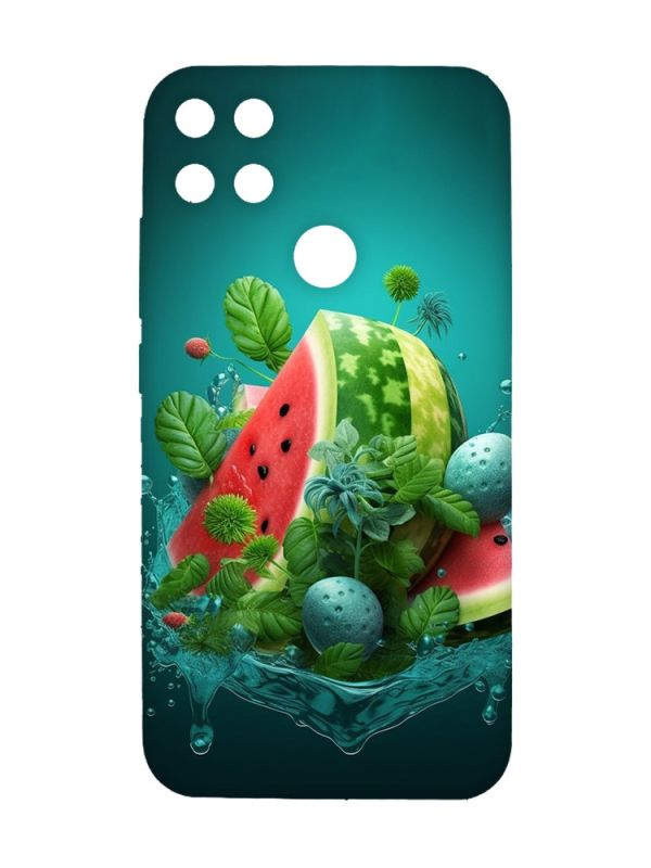 Матовий чохол з рожевими боками на Xiaomi Redmi 10C :: Кавунова фантазія (принт 337)