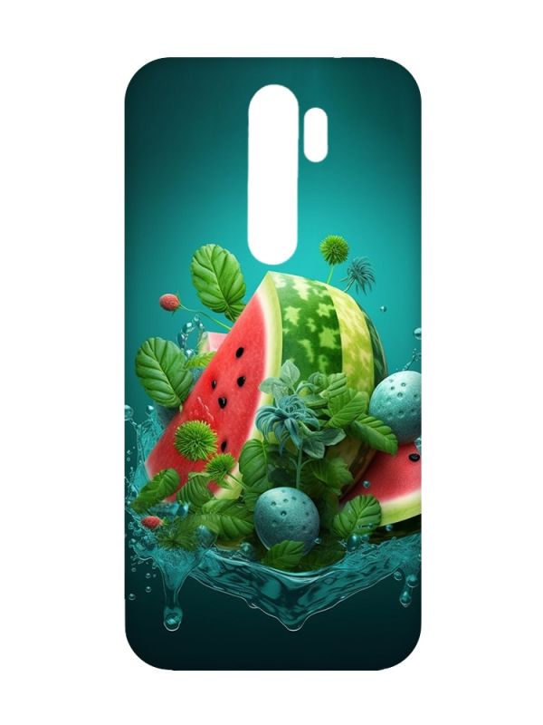 Матовий чохол з рожевими боками на Xiaomi Redmi Note 8 Pro :: Кавунова фантазія (принт 337)