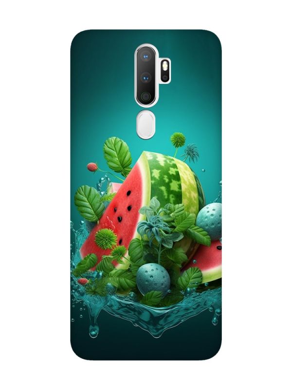 Матовий чохол з чорними боками на Oppo A5 :: Кавунова фантазія (принт 337)