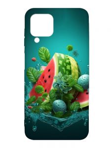 Матовий чохол з чорними боками на Samsung Galaxy A12 :: Кавунова фантазія (принт 337)