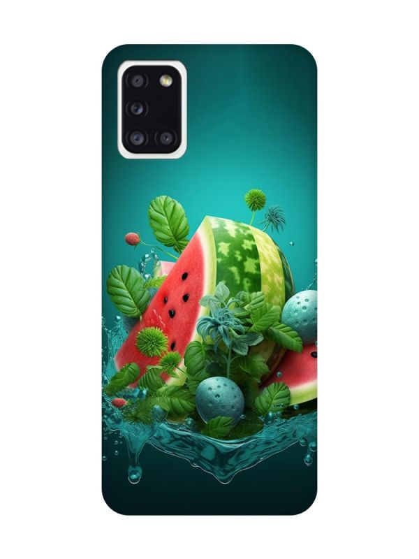 Матовий чохол з чорними боками на Samsung Galaxy A31 :: Кавунова фантазія (принт 337)