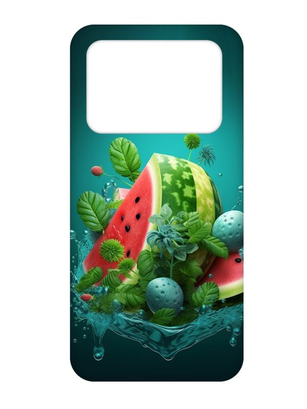 Матовий чохол з чорними боками на Xiaomi Poco X4 Pro 5G :: Кавунова фантазія (принт 337)