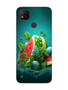 Матовий чохол з чорними боками на Xiaomi Redmi 9C/10A :: Кавунова фантазія (принт 337)