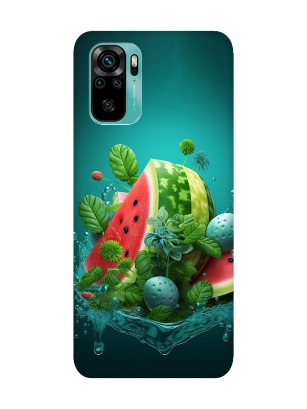 Матовий чохол з чорними боками на Xiaomi Redmi Note 10 / Note 10s :: Кавунова фантазія (принт 337)