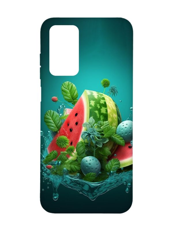 Матовий чохол з чорними боками на Xiaomi Redmi Note 11 4G :: Кавунова фантазія (принт 337)