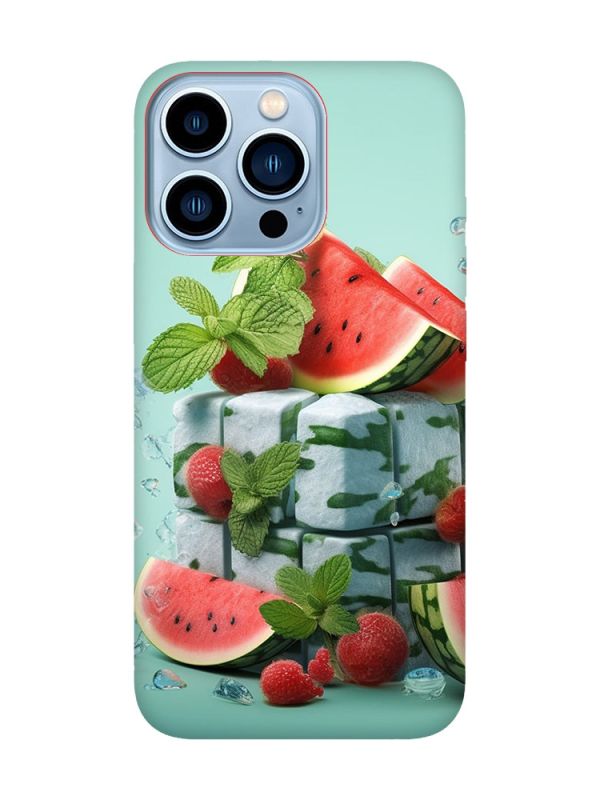 Матовий чохол з червоними боками на Apple iPhone 13 Pro Max :: Кавунова свіжість (принт 338)