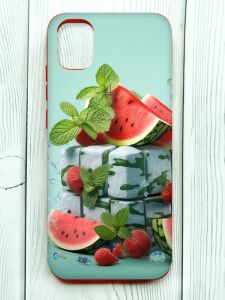 Матовий чохол з червоними боками на Samsung Galaxy A04E/A042 :: Кавунова свіжість (принт 338)