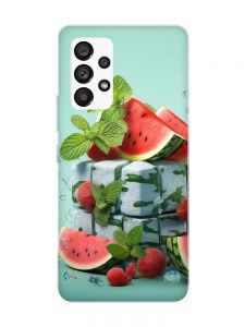 Матовий чохол з червоними боками на Samsung Galaxy A53 4G/5G :: Кавунова свіжість (принт 338)