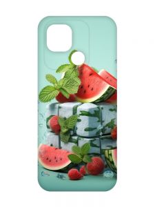 Матовий чохол з червоними боками на Xiaomi Redmi 10C :: Кавунова свіжість (принт 338)