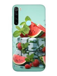 Матовий чохол з червоними боками на Xiaomi Redmi Note 8T :: Кавунова свіжість (принт 338)