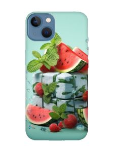 Матовий чохол з рожевими боками на Apple iPhone 13 :: Кавунова свіжість (принт 338)