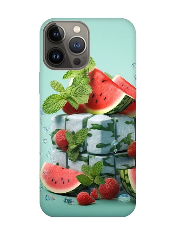 Матовий чохол з рожевими боками на Apple iPhone 13 Pro :: Кавунова свіжість (принт 338)