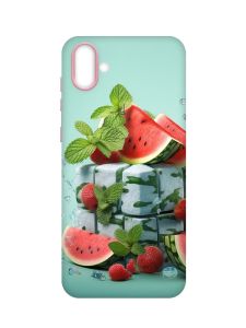 Матовий чохол з рожевими боками на Samsung Galaxy A04 :: Кавунова свіжість (принт 338)