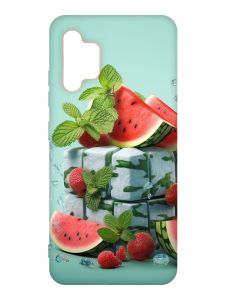 Матовий чохол з рожевими боками на Samsung Galaxy A32 :: Кавунова свіжість (принт 338)