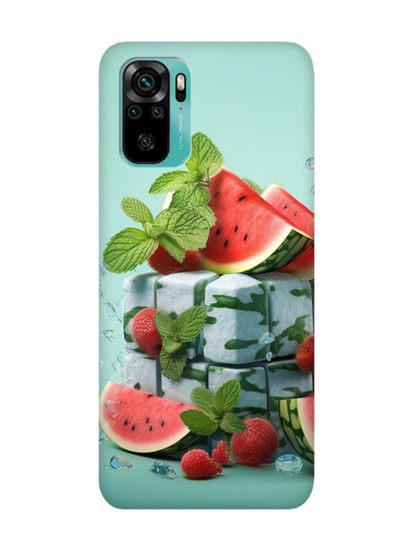 Матовий чохол з рожевими боками на Xiaomi Redmi Note 10 / Note 10s :: Кавунова свіжість (принт 338)