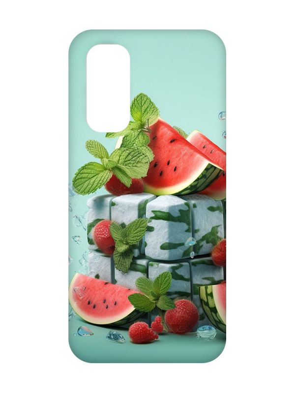 Матовий чохол з рожевими боками на Xiaomi Redmi Note 11 4G :: Кавунова свіжість (принт 338)