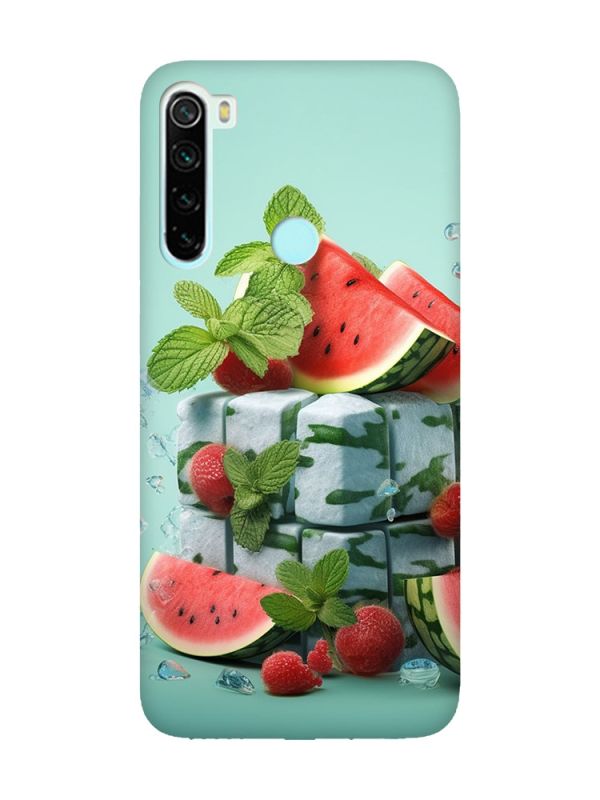 Матовий чохол з рожевими боками на Xiaomi Redmi Note 8 :: Кавунова свіжість (принт 338)