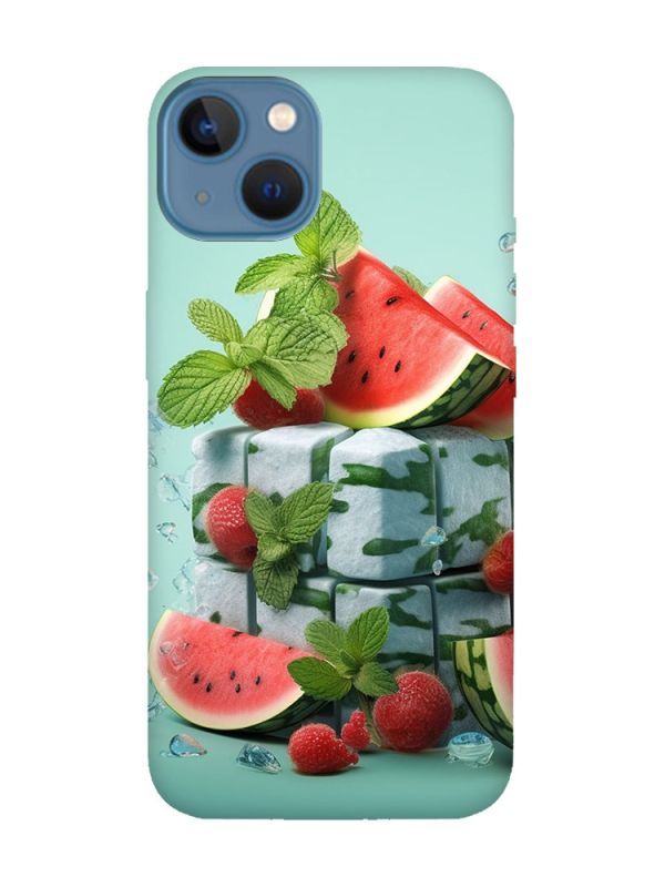 Матовий чохол з чорними боками на Apple iPhone 13 :: Кавунова свіжість (принт 338)