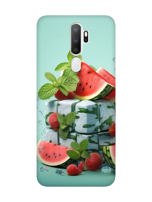 Матовий чохол з чорними боками на Oppo A5 :: Кавунова свіжість (принт 338)